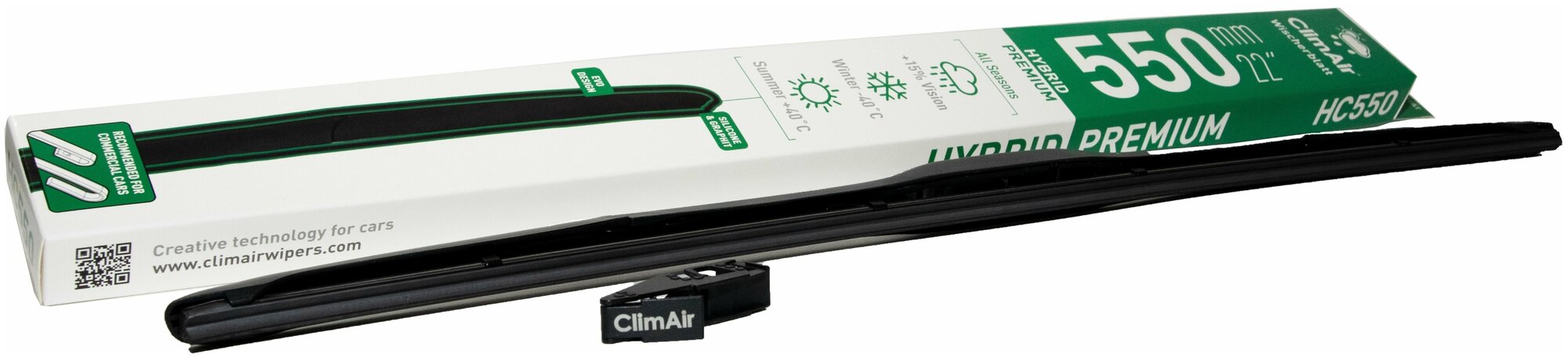 Гибридная щетка стеклоочистителя ClimAir SUPER FLEX PREMIUM 22" (550mm), крепление крючок (Hook)