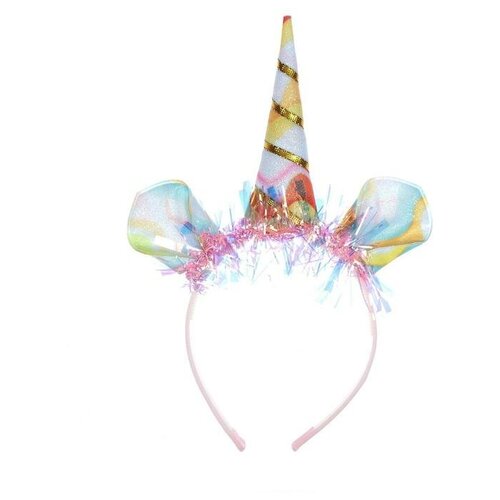 Карнавальный ободок «Единорог», цвета товар микс (микс цветов, 1шт) карнавальный ободок киска световой цвета микс цветов 1шт