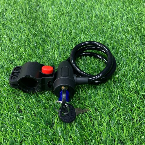 фото Замок велосипедный/ велозамок / с ключом/ черный / стальной тросс petava