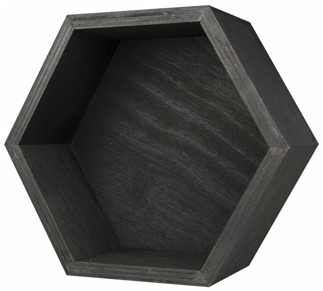 Полка с задником "Сота" OKTAUR настенная серия BIRCH, черный, 20х18х8,5 см - фотография № 5