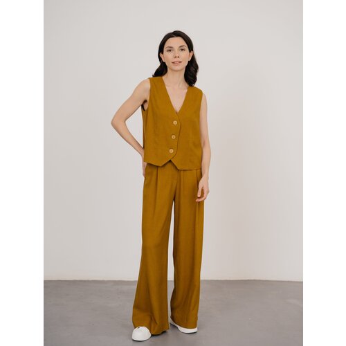 фото Брюки палаццо модный дом виктории тишиной, размер 56, хаки