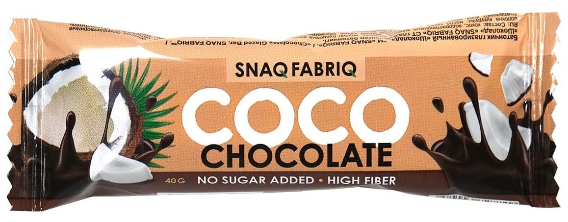 SNAQ FABRIQ COCO Батончик в шоколаде (40 гр) (Шоколад) - фотография № 2