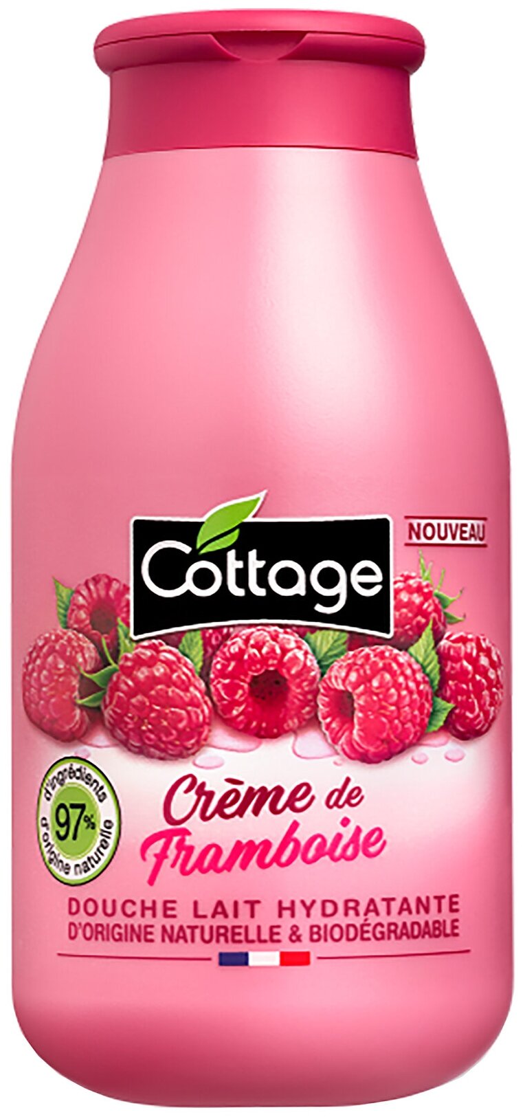 Молочко для душа с ароматом малины Cottage Moisturizing Shower Milk Raspberry Cream 250 мл .