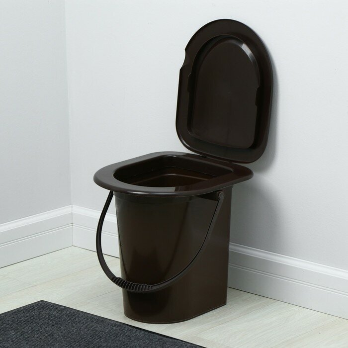 Ведро-туалет h = 40 см 17 л со съёмным горшком коричневое