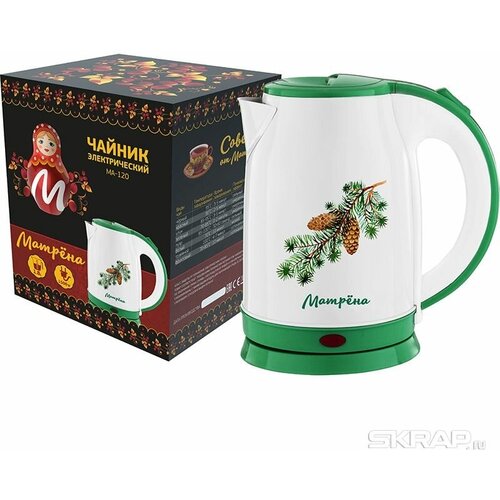 Чайник электрический 18Л 1500ВТ диск нерж СТ БЕЛзелен С РИС ЕЛЬ С шишками матрена 236100₽
