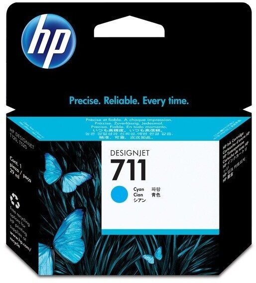 Картридж для струйного принтера HP 711, голубой, DgnJ T120, 520 (CZ130A)
