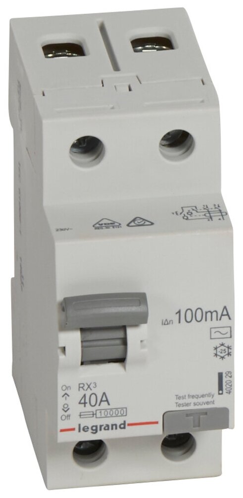 Legrand (Легранд) УЗО RX3 100мА 40А 2П AC 402029