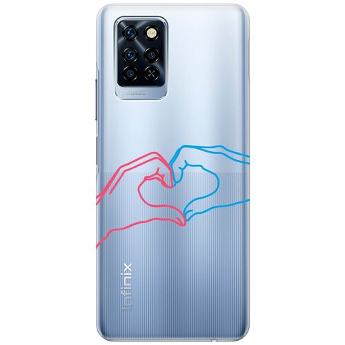 Силиконовый чехол на Infinix Note 10 Pro NFC / Инфиникс Нот 10 Про с 3D принтом Fall in Love прозрачный чехол книжка на infinix note 10 pro nfc инфиникс нот 10 про с 3d принтом grand owl черный