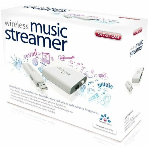 Медиа транслятор Sitecom Wireless Music Streamer WL-061 wi fi роутер alcatel link zone 802 11b g n white