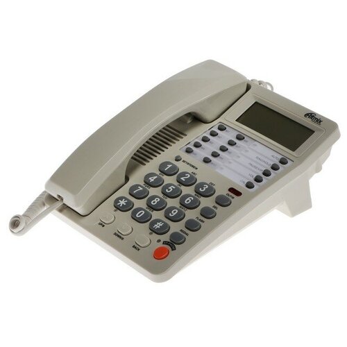 Телефон Ritmix RT-495, Caller ID, однокнопочный набор, память номеров, спикерфон, белый
