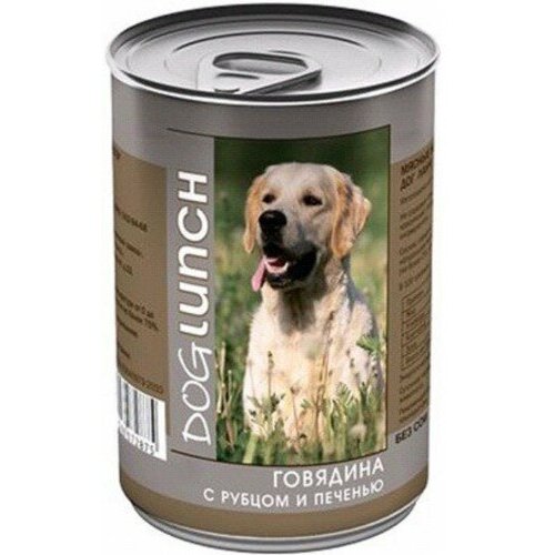 Влажный корм для собак Dog Lunch говядина, рубец, печень 1 уп. х 1 шт. х 750 г