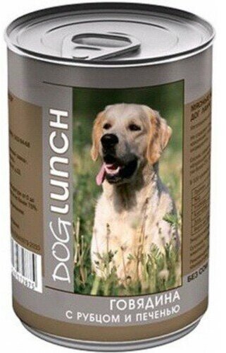 Влажный корм для собак Dog Lunch говядина, рубец, печень 1 уп. х 1 шт. х 750 г