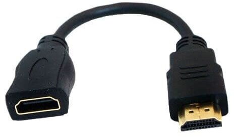 Переходник (адаптер) кабель HDMI-HDMI (гибкий) (мама-папа), 30 см черный