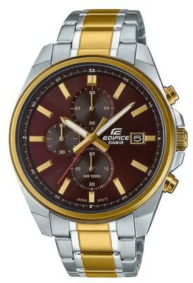 Наручные часы CASIO Edifice EFV-610SG-5A, серебряный, коричневый