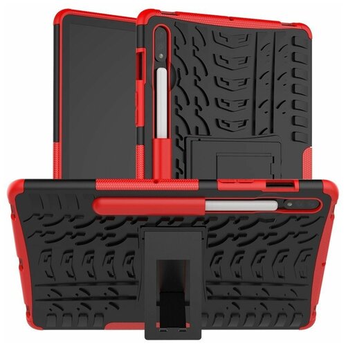 чехол smart case для samsung galaxy tab s7 sm t870 sm t875 и galaxy tab s8 sm x700 sm x706 голубой Чехол Hybrid Armor для Samsung Galaxy Tab S7 SM-T870 / SM-T875 и Galaxy Tab S8 SM-X700 / SM-X706 (черный + красный)