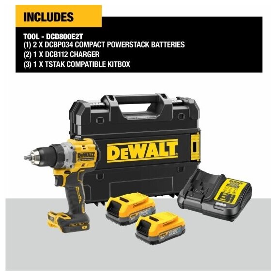 Аккумуляторная безударная дрель-шуруповерт DeWalt DCD800E2T - фотография № 2