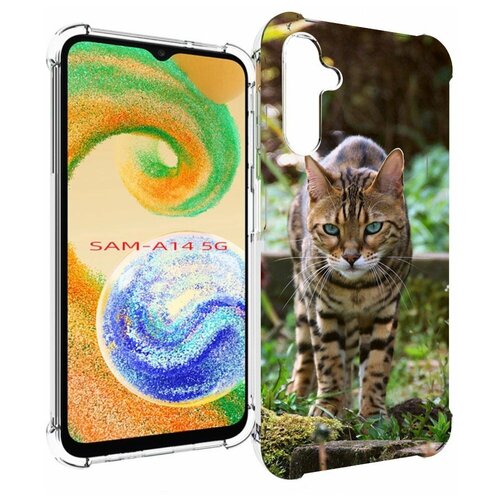 Чехол MyPads порода кошка бенгальская для Samsung Galaxy A14 4G/ 5G задняя-панель-накладка-бампер