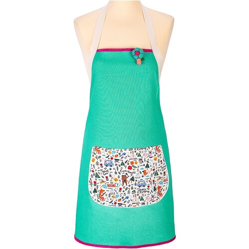 Santalino Фартук Пикник цвет: бирюзовый (63х75 см)