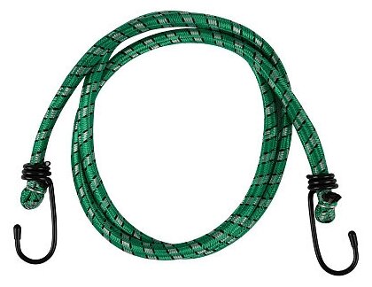 Стяжка/резинка для крепления груза с пластиковыми колпачками 1.3м 10мм, цвет - Зеленый