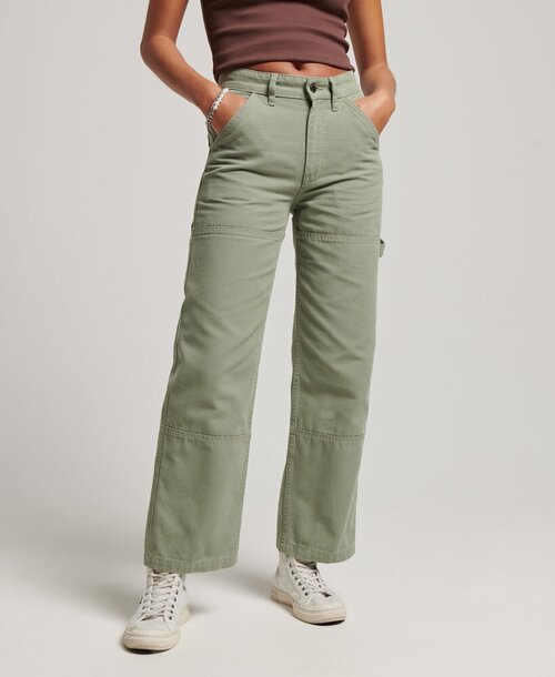 Брюки Superdry HIGH RISE CARPENTER PANT, Пол Женский, Цвет Soft Sage, Размер 30/32