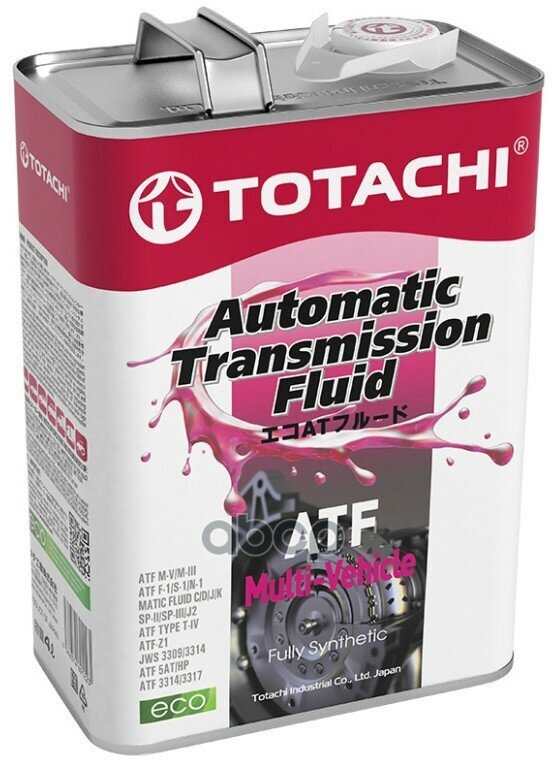 Totachi Atf Multi-Vehicle (4L)_Жидкость Гидравл! Синт Mazda Atf M-Iii, Nissan Matic Fluid TOTACHI арт. 20604