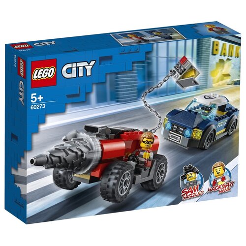 конструктор lego city 30366 городская полицейская машина Конструктор LEGO City 60273 Полицейская погоня за бурильщиком, 179 дет.
