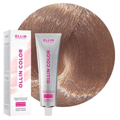 OLLIN Professional Color Platinum Collection перманентная крем-краска для волос, 10/75 светлый блондин коричнево-махагоновый, 100 мл - фотография № 5