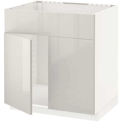 Шкаф для кухни ИКЕА МЕТОД, (ШхГхВ): 80х61.8х80 см, белый/рингульт светло-серый