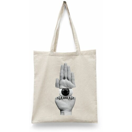 фото Сумка-шоппер унисекс каждому своё "абстракция/минимализм/арт" черная