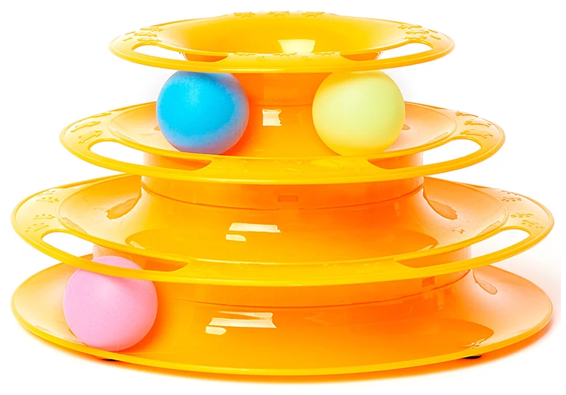 Развивающая игрушка для кошек "Гонщик", цвет: оранжевый, 3 уровня - фотография № 2