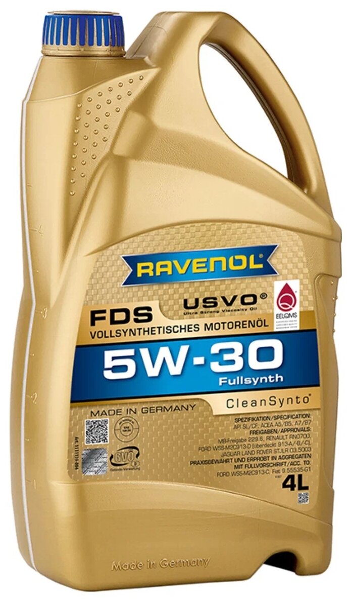 Синтетическое моторное масло RAVENOL FDS SAE 5W-30, 4 л