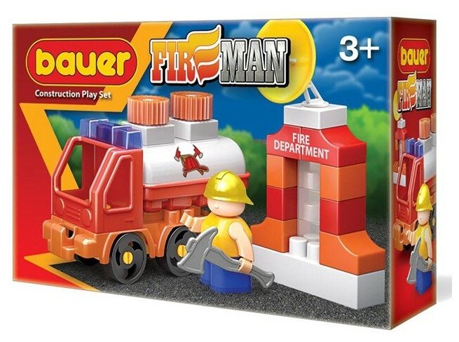 Конструктор Bauer 738 "Fireman" набор пожарная машина с цистерной