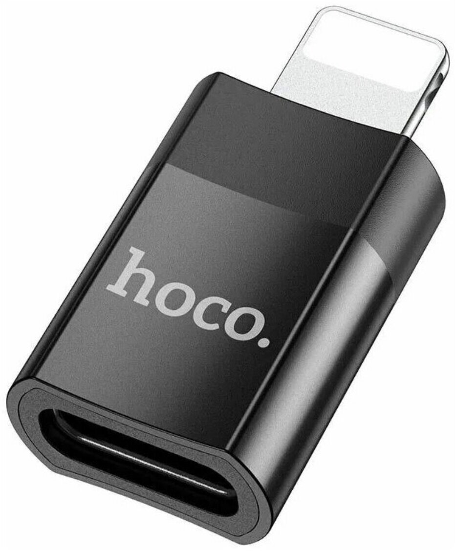 Переходник / адаптер Hoco UA17, Lightning (M) - USB Type-C (F), 2A, черный