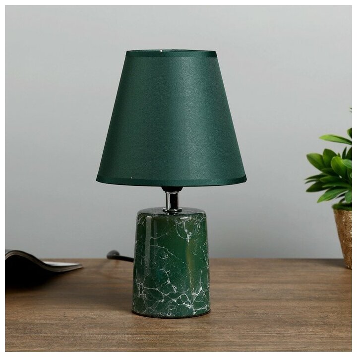 RISALUX Лампа настольная "Зеленый мрамор" Е14 1х40Вт зеленый 15х15х27 см