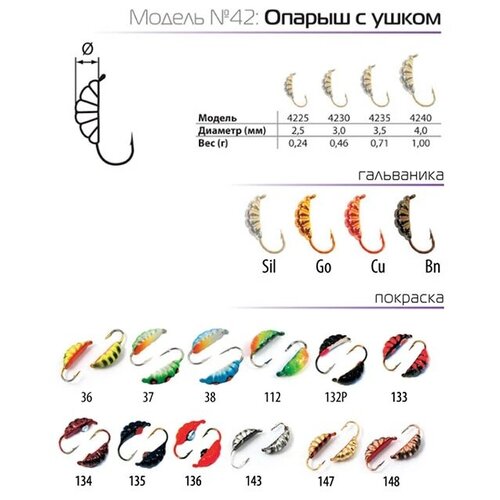 Spider Мормышка W SPIDER Опарыш с ушком (Размер 4; Вес (гр) 1 / 135)