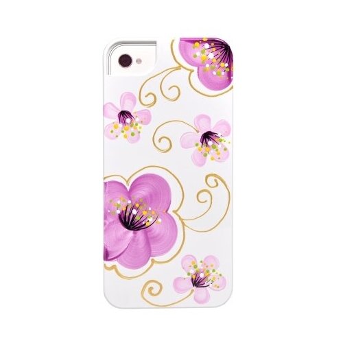 Накладка iCover Cherry Blossoms для iPhone 5 / 5s / SE - White/Purple