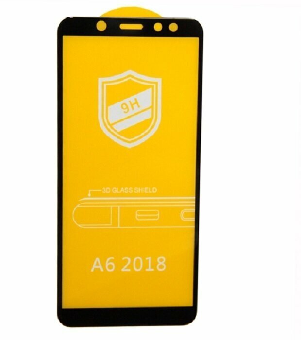 Защитное стекло для Samsung SM-A600F (Galaxy A6 2018) (25D/закаленное полная наклейка) черное в блистере