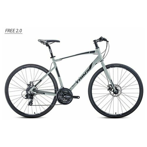Велосипед TRINX Free 2.0, 24 скорости, серый рама 21
