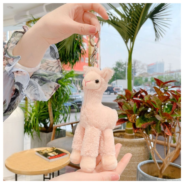 Мягкая игрушка- брелок Лама, 20 см розовый