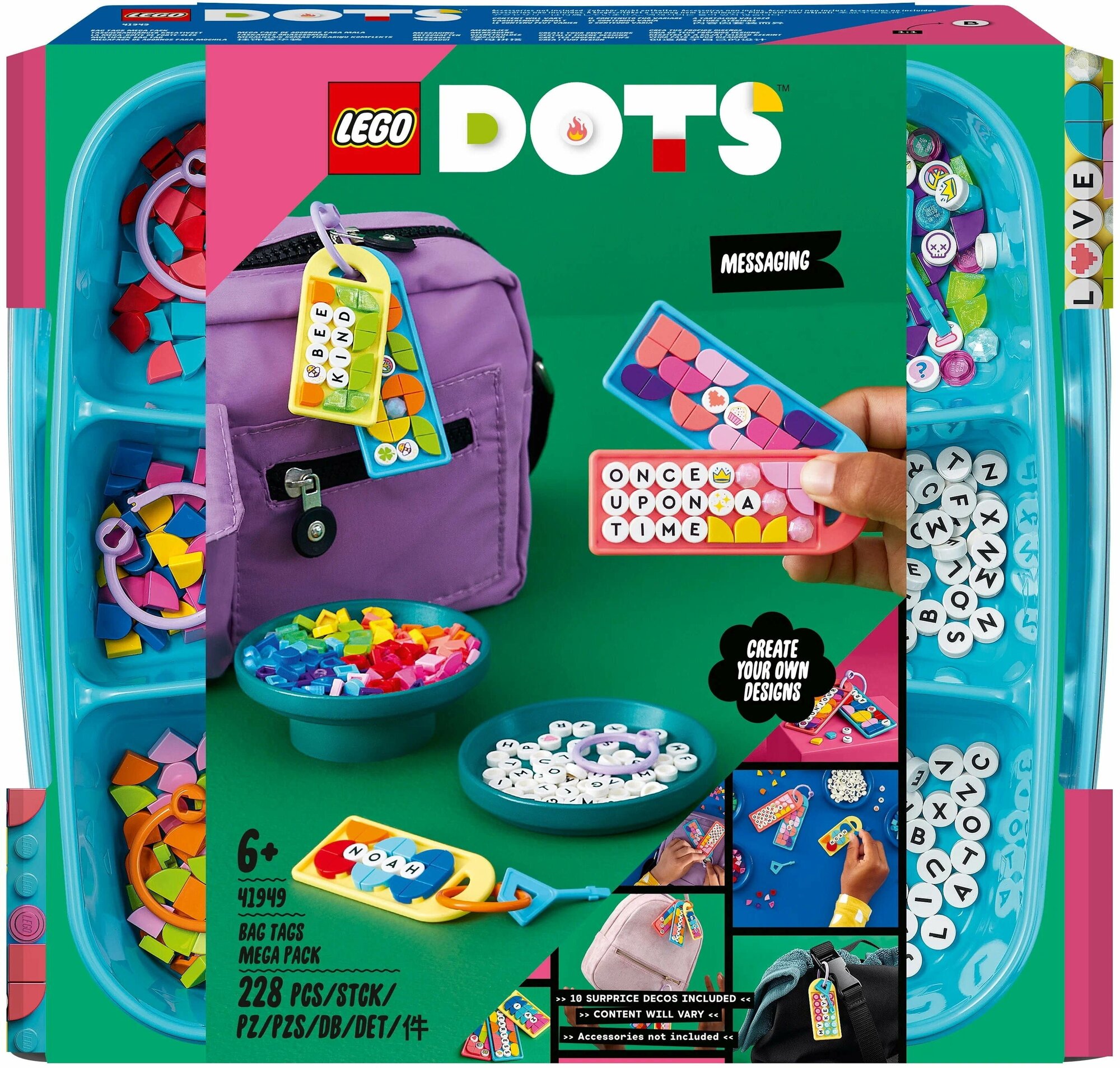 Конструктор LEGO DOTs "Большой набор бирок для сумок: надписи" 41949 - фото №19
