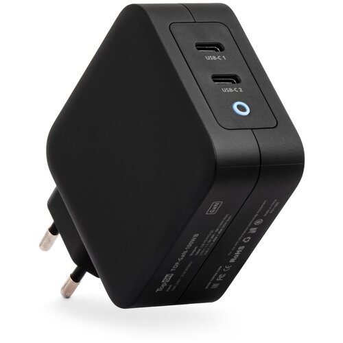 Блок питания TopON GaN 100W 2 Type-C PD PPS QC Черный TOP-GaN-100WB 4013₽