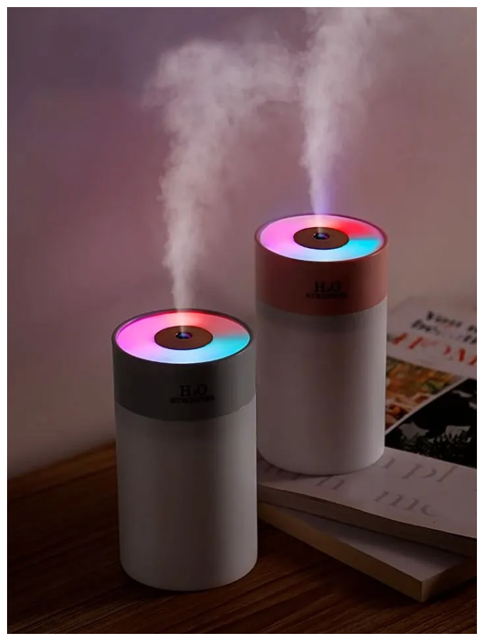 Парогенератор / аромадиффузор-ночник Humidifier H2O H-5 / Увлажниетль воздуха, Светло серый - фотография № 2