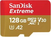 Карта памяти SanDisk MicroSDXC 128GB Sandisk Extreme A2 C10 V30 UHS-I U3 190/90MB/s, без адаптера