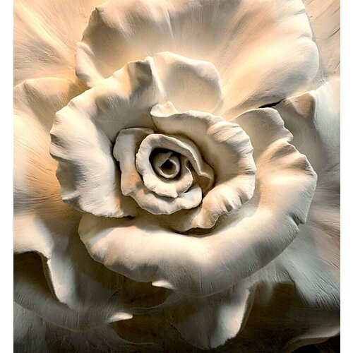 Моющиеся виниловые фотообои GrandPiK Барельеф роза. Гипс, 250х270 см