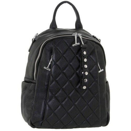 фото Рюкзак кожаный стеганный черный polina & eiterou w 18037-1j polina & eiterou (balina)