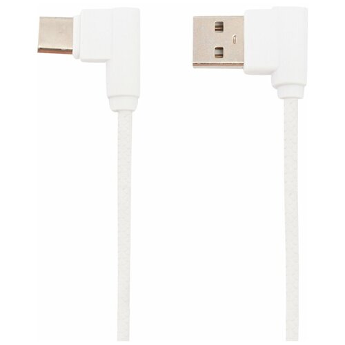 USB кабель "LP" Micro USB L-коннектор "Круглый шнурок" (белый/коробка)