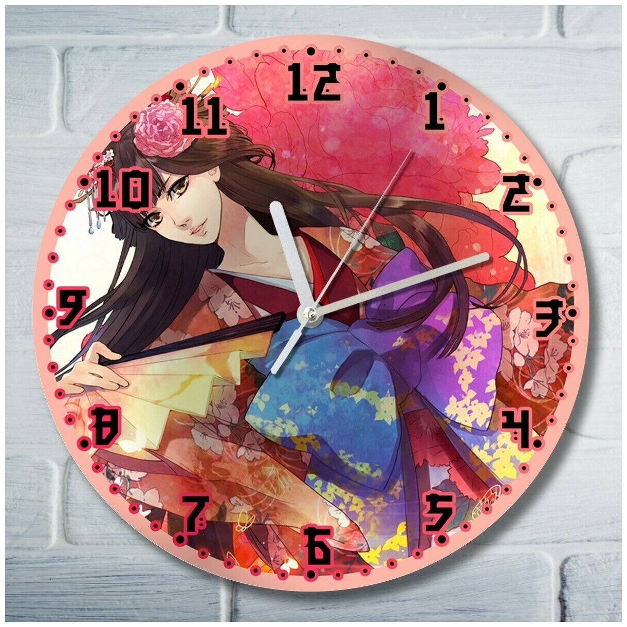 Настенные часы УФ с рисунком аниме девушка - 1030
