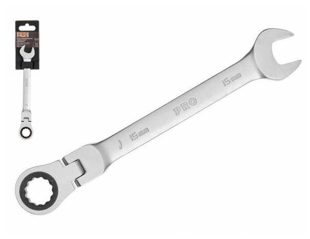 Ключ комбинированный 15мм трещоточный шарнирн. PRO STARTUL (PRO-7215)