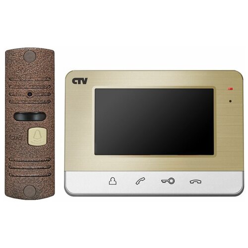 Комплект видеодомофона CTV CTV-DP401 коричневый комплект видеодомофона ctv dp401 шампань