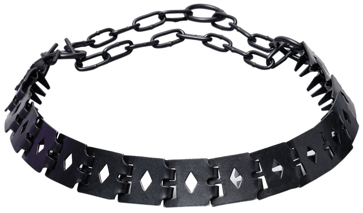 фото Ошейник строгий пластинчатый Дарэлл вороненый (50 см)